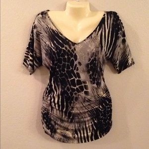 NWT Ladies TOVIA Animal Print Cold Shoulder Top